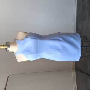Jadore Evening Halter Open Back Mini Dress Light Blue Sz 12 Tie Ruffles